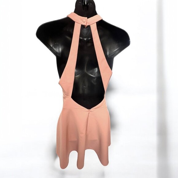 NBD Leo Salmon Polyester Blend Halter Mini Dress - Picture 4 of 8